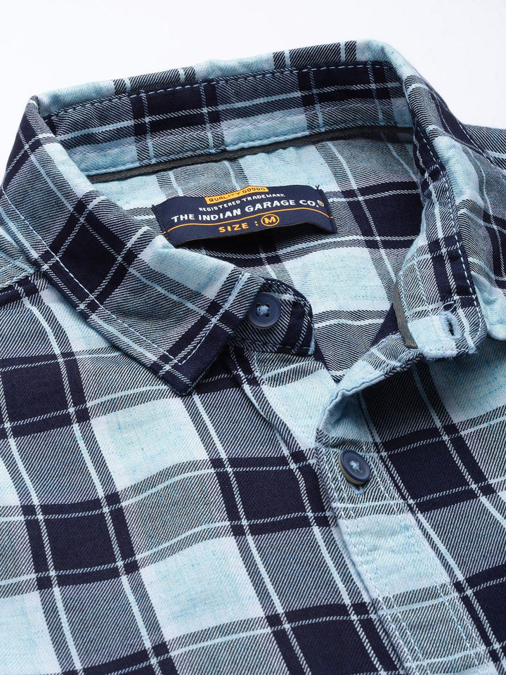 Kapas Biru Garage CO Garage India memeriksa baju kasual