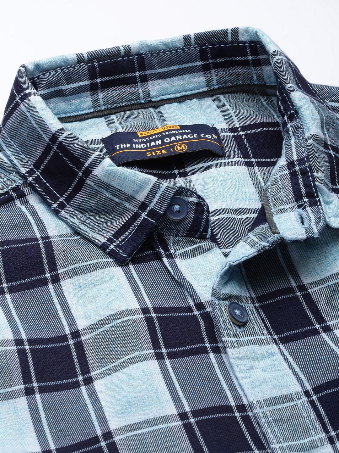 Kapas Biru Garage CO Garage India memeriksa baju kasual
