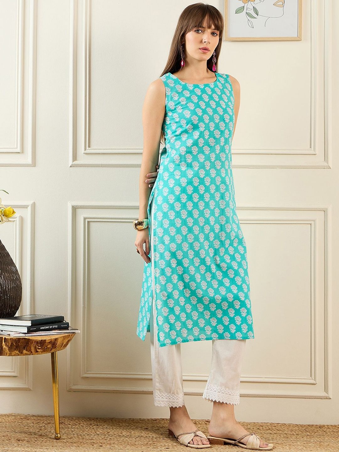 Indo Era Women Ethnic Motifs Printed Block Print Kurta