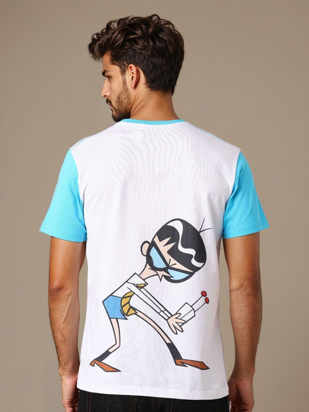 The Indian Garage Co Men Dexter Colourblocked Round Neck Cotton Slim Fit T-shirt