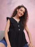 DressBerry Button Detail Ruffles A-Line Top