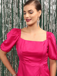 STREET 9 Fuchsia Satin Sheath Dress