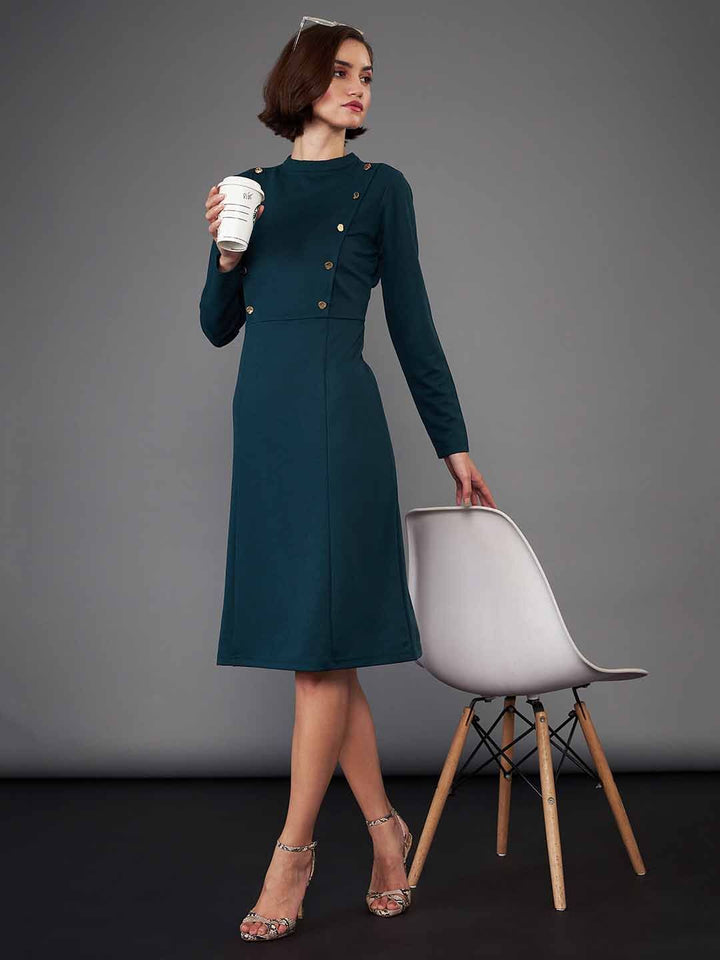 SASSAFRAS worklyf High Neck A-Line Dress