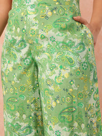 all about you Plus Size Paisley Printed Pure Cotton Tiered Empire Top with Palazzos