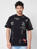 SPYKAR Round Neck Short Sleeves Printed Cotton T-shirt