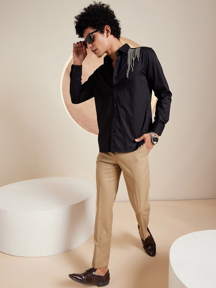 DENNISON Men Smart Tapered Fit Easy Wash Trouser