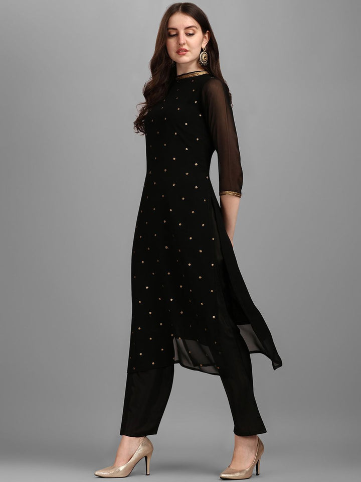 KALINI Sequin Embellished Straight Kurta with Trousers