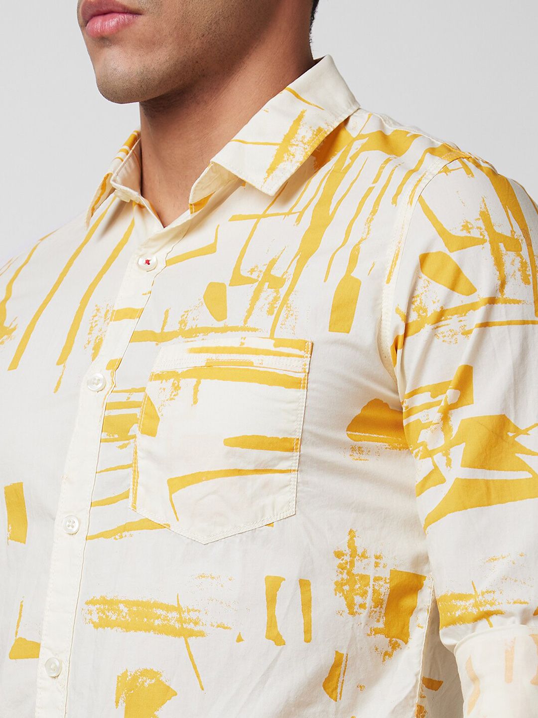 SPYKAR Abstract Printed Slim Fit Opaque Casual Shirt