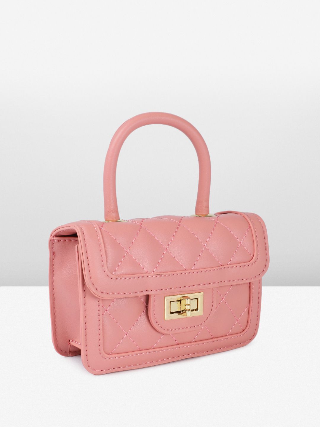 DressBerry Textured Miniature Satchel Bag with Quilted