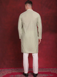 Jompers Embroidered Regular Sequinned Kurta with Pyjamas