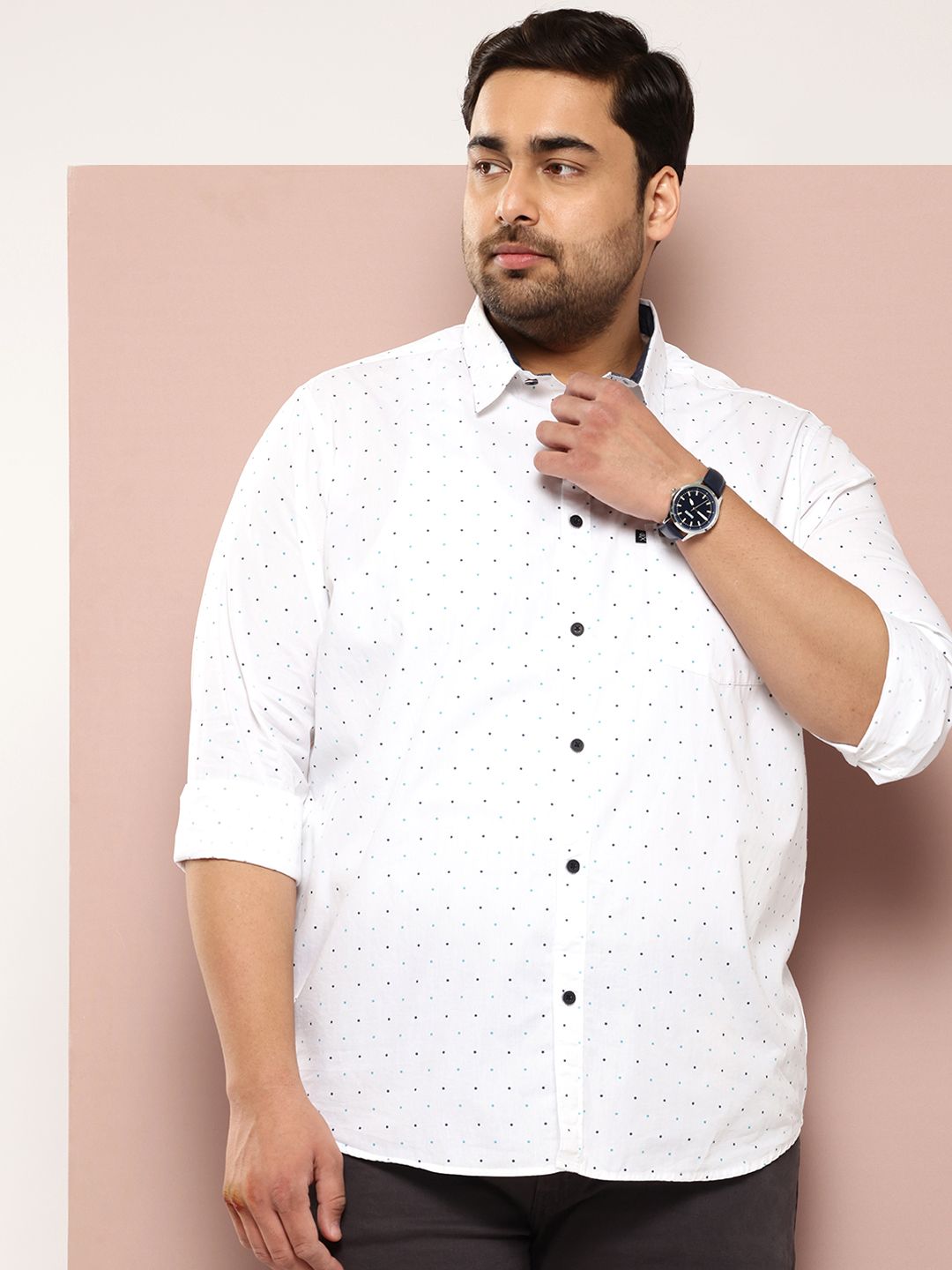 Thomas Scott Plus Size Premium Printed Pure Cotton Casual Shirt