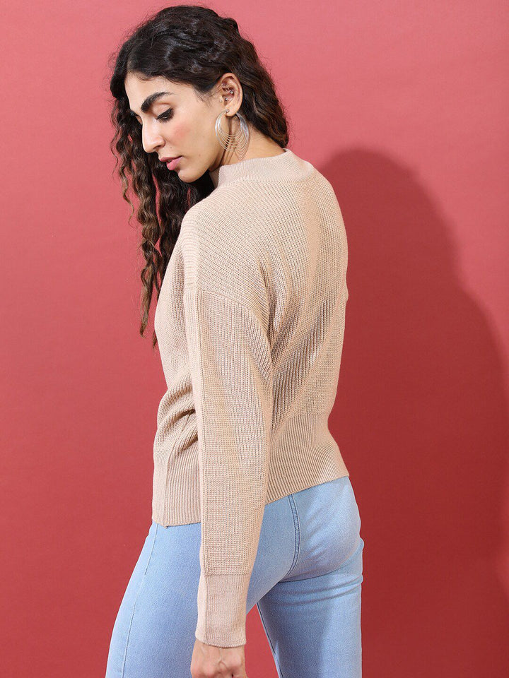 Tokyo Talkies Women Nude-Coloured Pullover