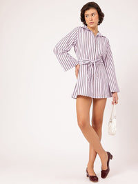 DressBerry Weekend to Work Striped Shirt-Style Sheath Mini Dress