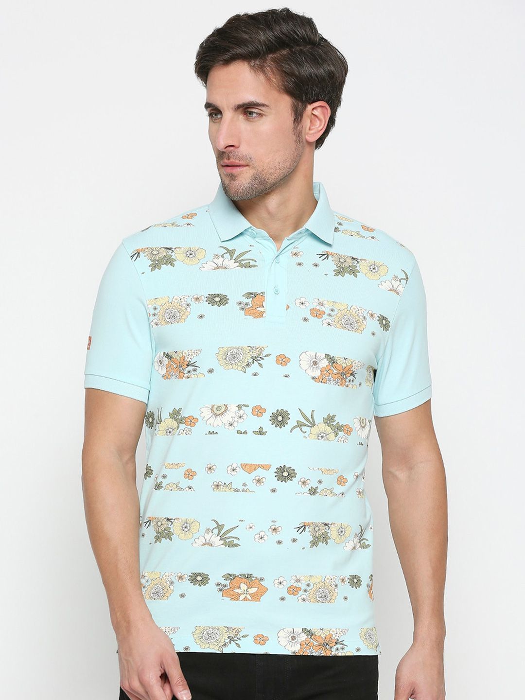 Being Human Floral Printed Polo Collar T-shirt