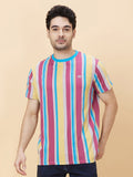 Being Human Striped Cotton Slim Fit Casual T-shirt