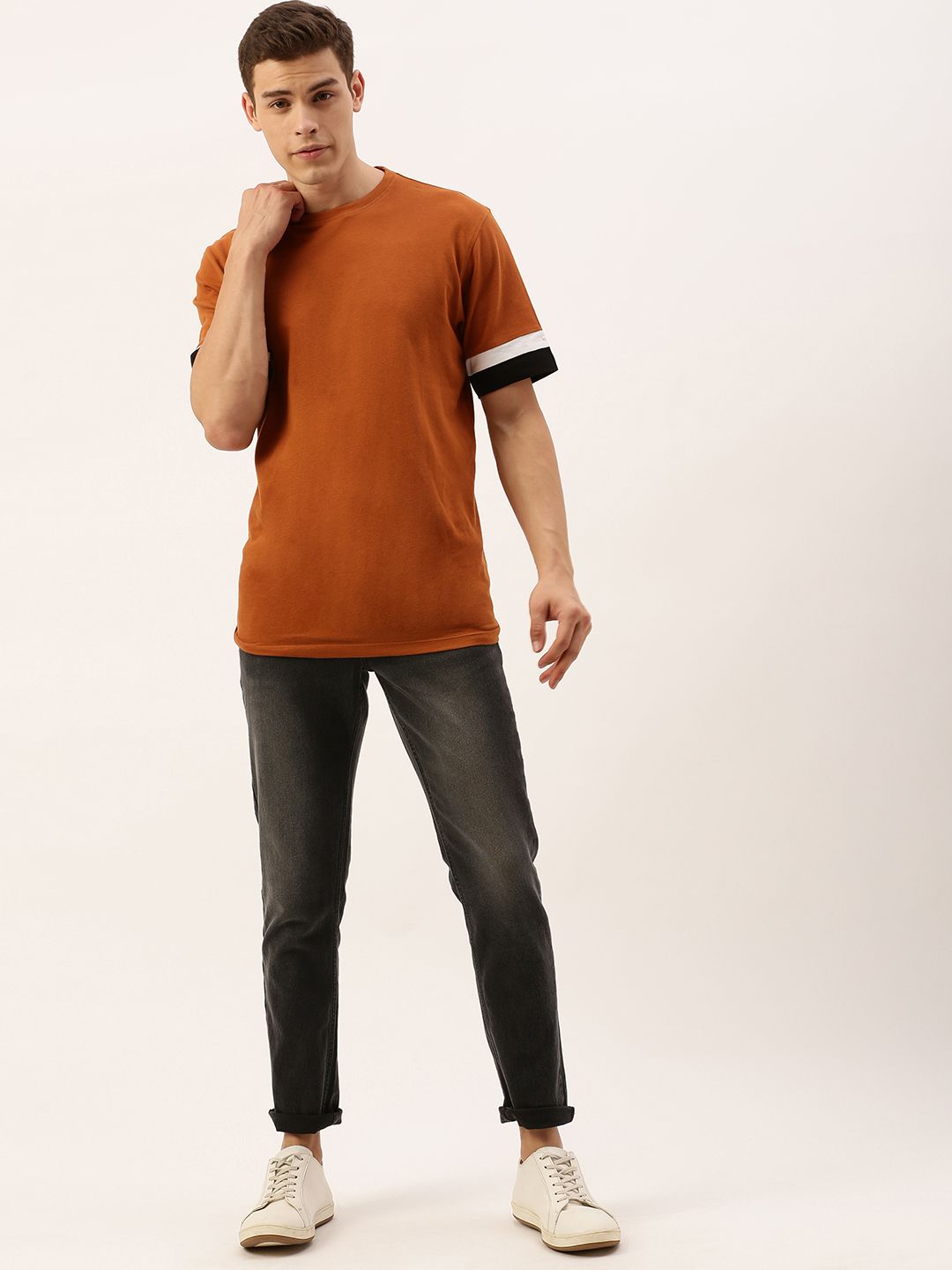 The Indian Garage Co Men Charcoal Grey Slim Fit Mid-Rise Clean Look Jeans
