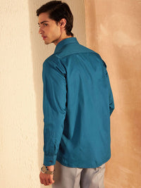 DENNISON Smart Spread Collar Cotton Casual Shirt