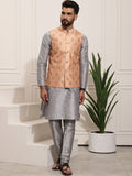 SOJANYA Men Woven Design Kurta with Churidar with Nehru Jacket
