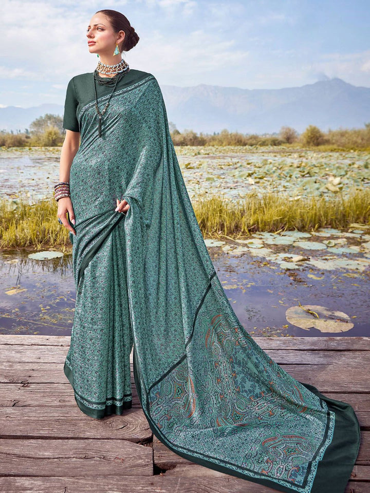 Saree mall Paisley Silk Blend Bagru Sarees