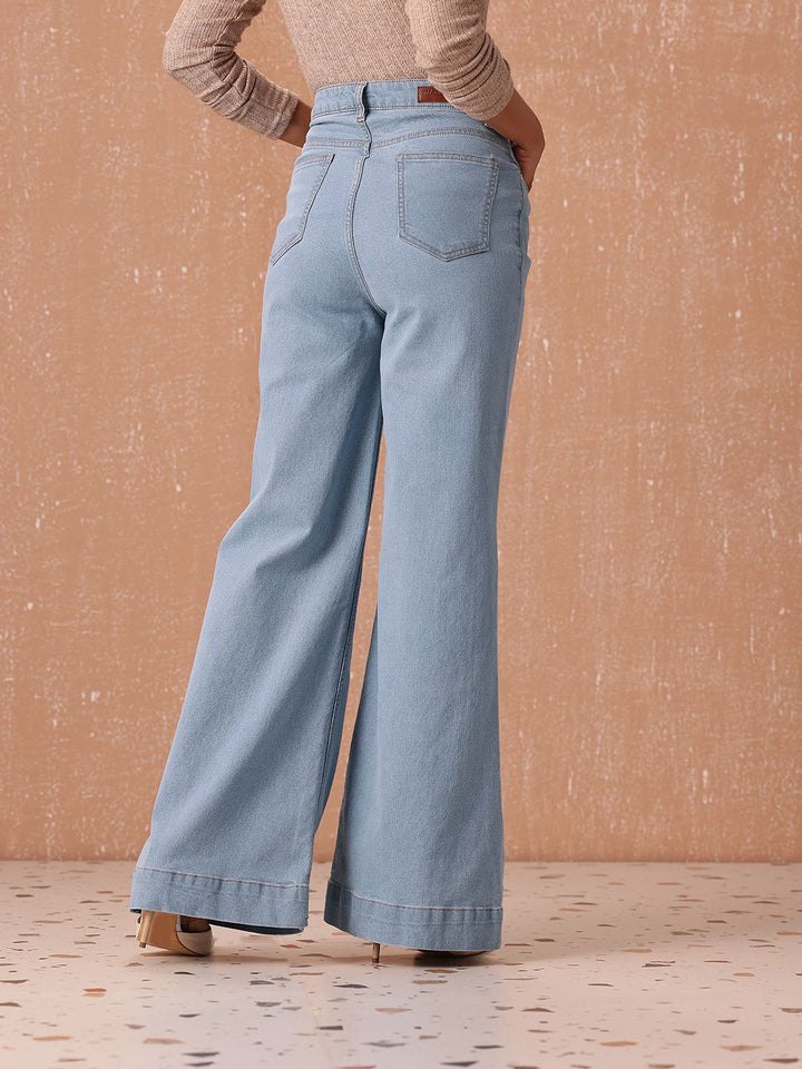 all about you Women Wide Leg High-Rise Stretchable Jeans