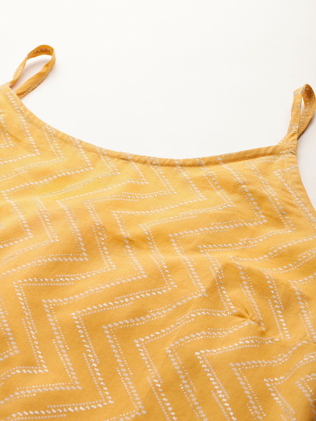 Indo Era Chevron Printed Gotta Patti Pure Cotton Kurta