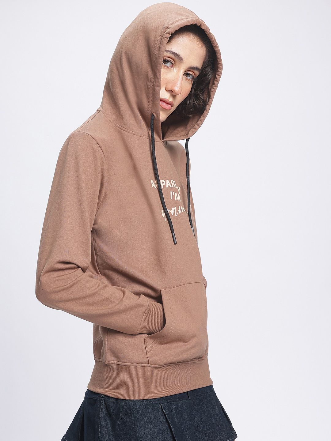 DressBerry Textual Printed Hooded Sweatshirt
