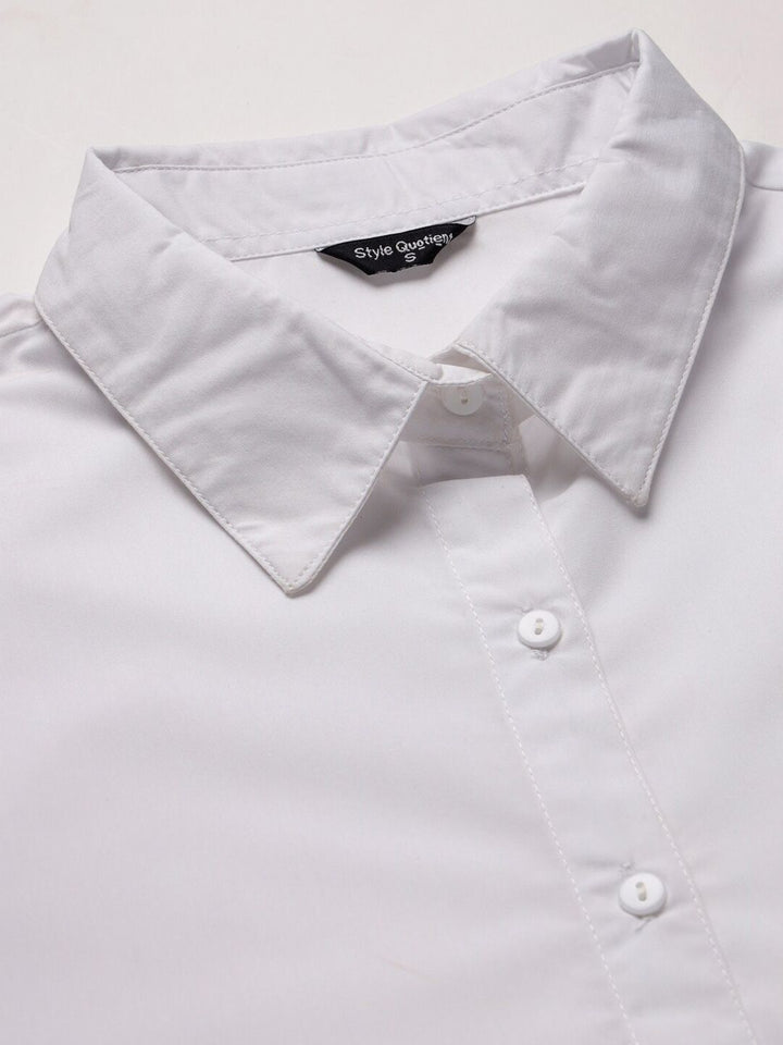 Style Quotient White Smart Spread Collar Formal Shirt