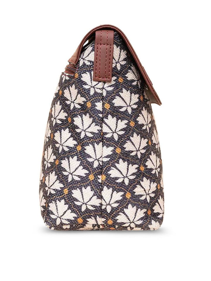 ZOUK Floral Printed Structured Sling Bag