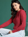 DressBerry Drop Shoulder Acrylic Pullover