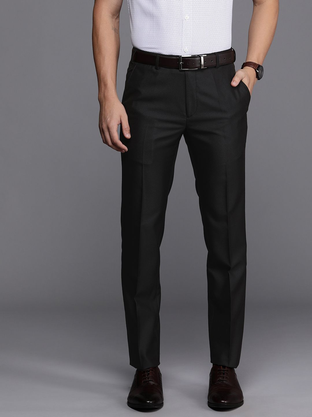 Raymond Men Mid-Rise Slim Fit Formal Trousers