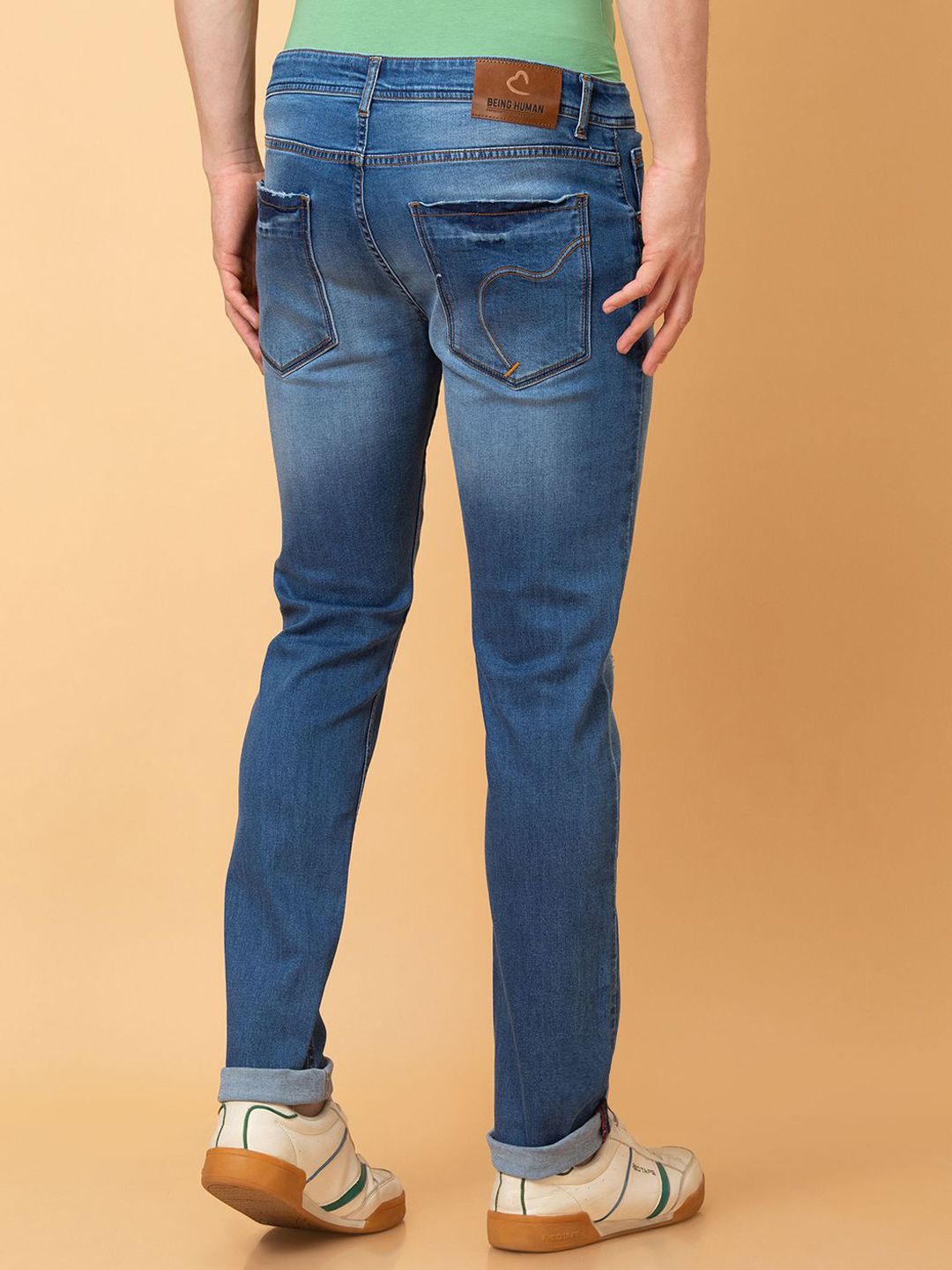 Being Human Men Slim Fit Mildly Distressed Heavy Fade Jeans