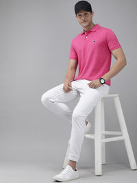 THE BEAR HOUSE Polo Collar Cotton Slim Fit Pure Cotton T-shirt