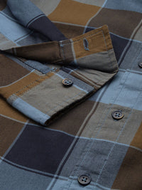 The Indian Garage Co Men Navy Blue Slim Fit Checked Casual Shirt