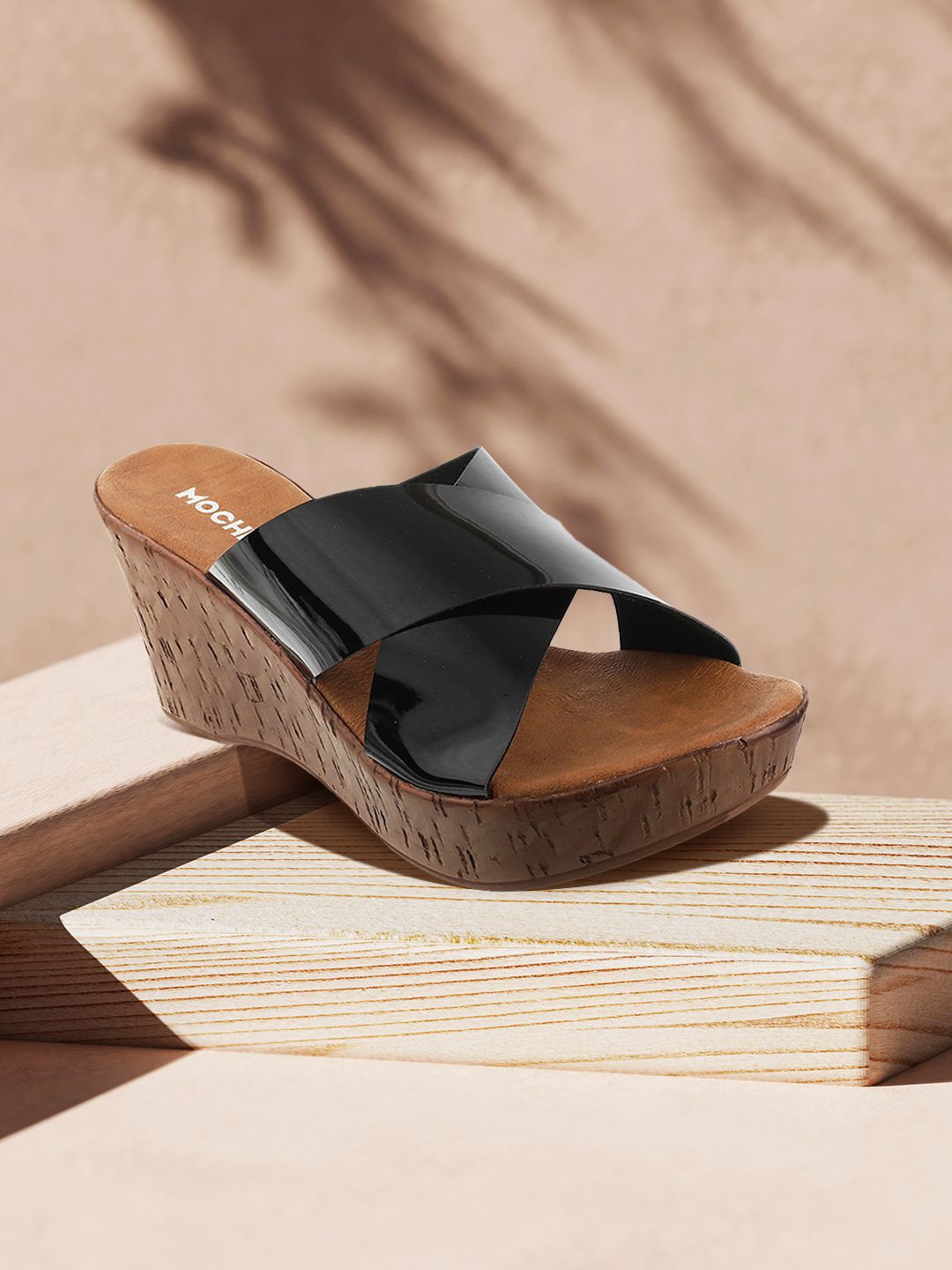 Mochi Women Black Solid Heels
