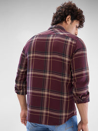 SPYKAR Men Slim Fit Tartan Checks Opaque Checked Casual Shirt
