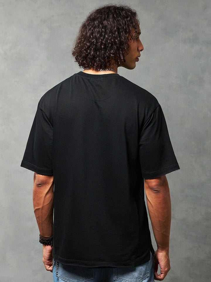 Bewakoof Drop-Shoulder Sleeves Oversized Cotton T-shirt