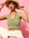 STREET 9 Women Gorgeous Green Solid Top