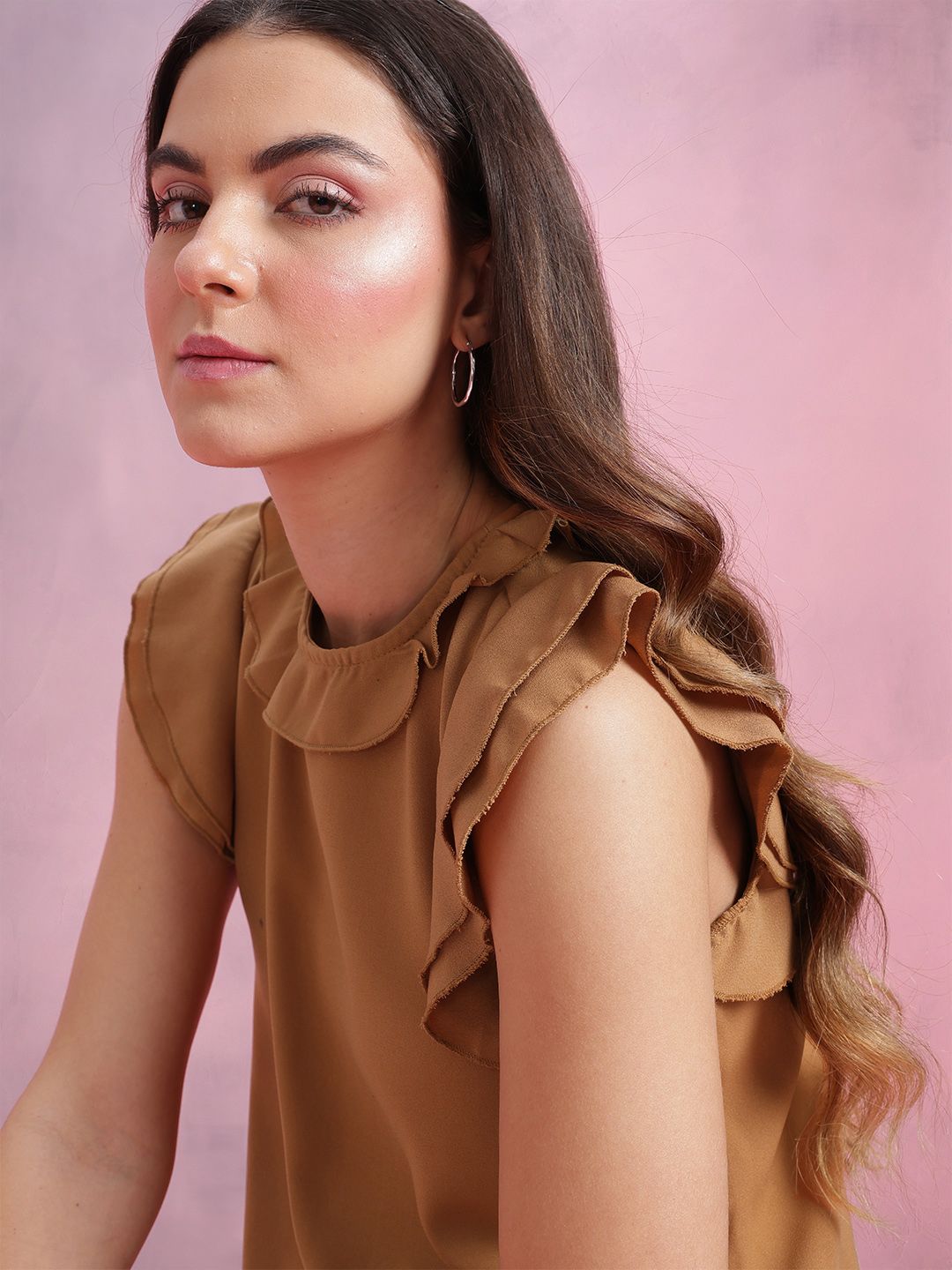 DressBerry Flutter Sleeve Ruffles Top