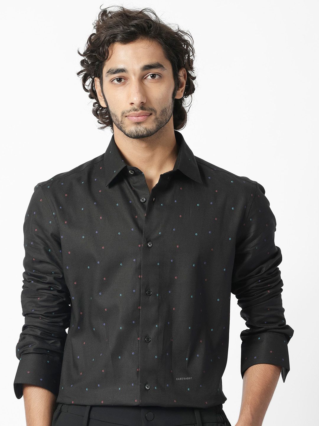 RARE RABBIT Men Saturns Regular Fit Micro Ditsy Printed Shirt