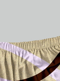Cortina Beige & Brown 6-Pieces Abstract Printed Super Stretchy Dining Chair Covers