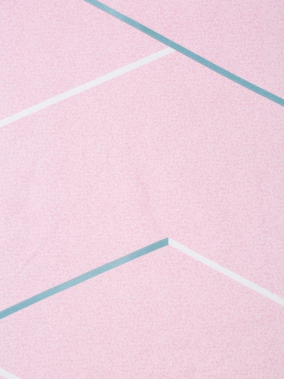 KLOTTHE Pink Geometric Cotton 300 TC Dilengkapi Cadar King Halus dengan 2 Sarung Bantal-98 x 87 inci