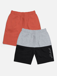 HELLCAT Boys Pack Of 2 Typography Printed Cotton Shorts
