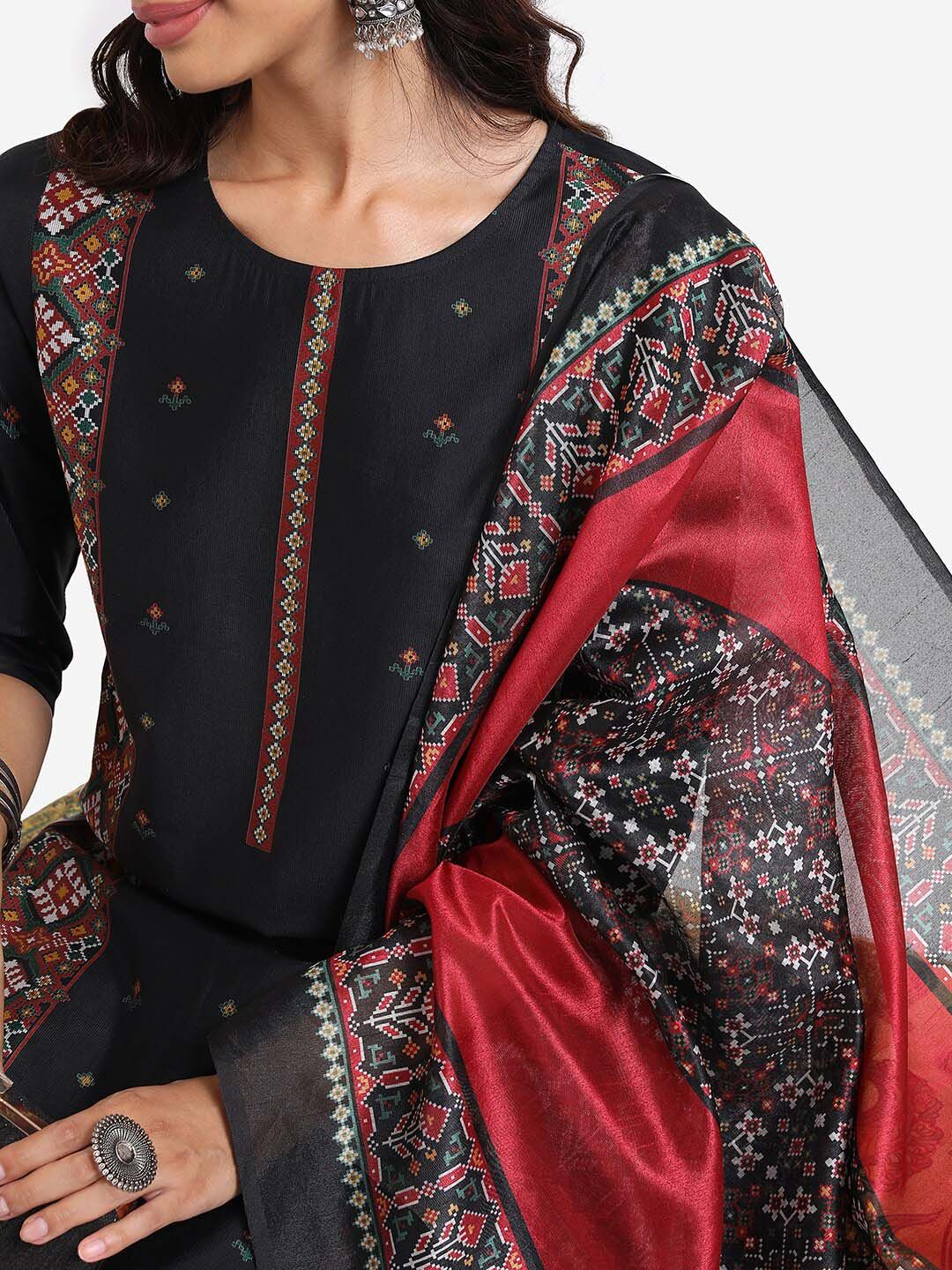Vishudh Ethnic Motifs Printed Regular Kurta With Trousers & Dupatta