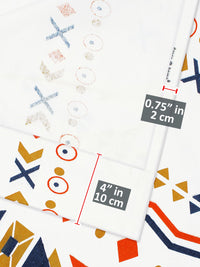 Story@home White & Orange Geometric Room Darkening Door Curtain