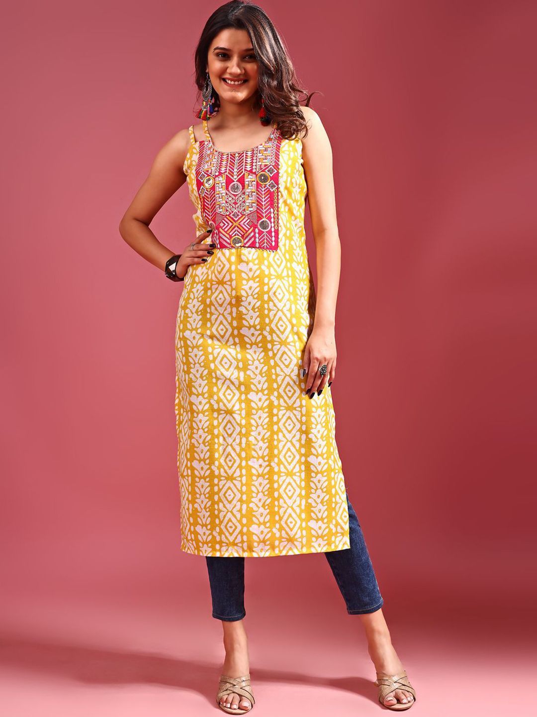 KALINI Women Patchwork Kurta