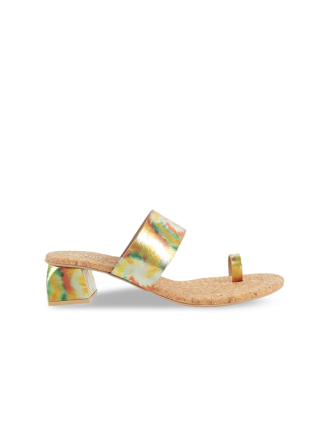 Metro Printed One Toe Block Heels