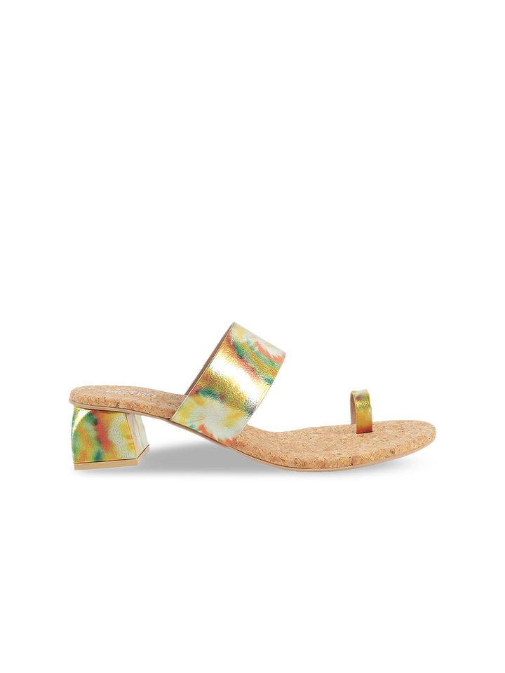 Metro Printed One Toe Block Heels