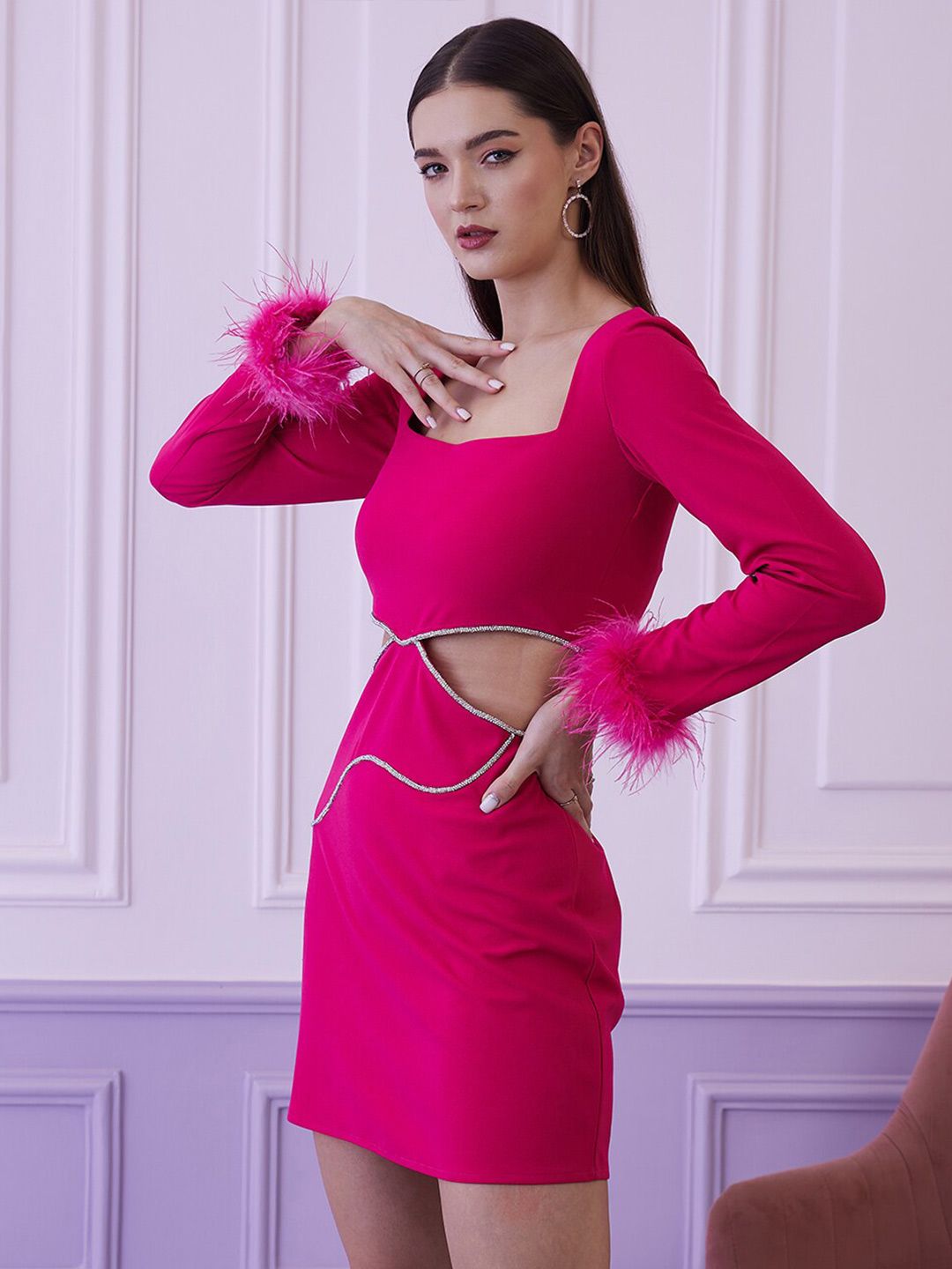 Athena Fuchsia Cut Out Bodycon Dress