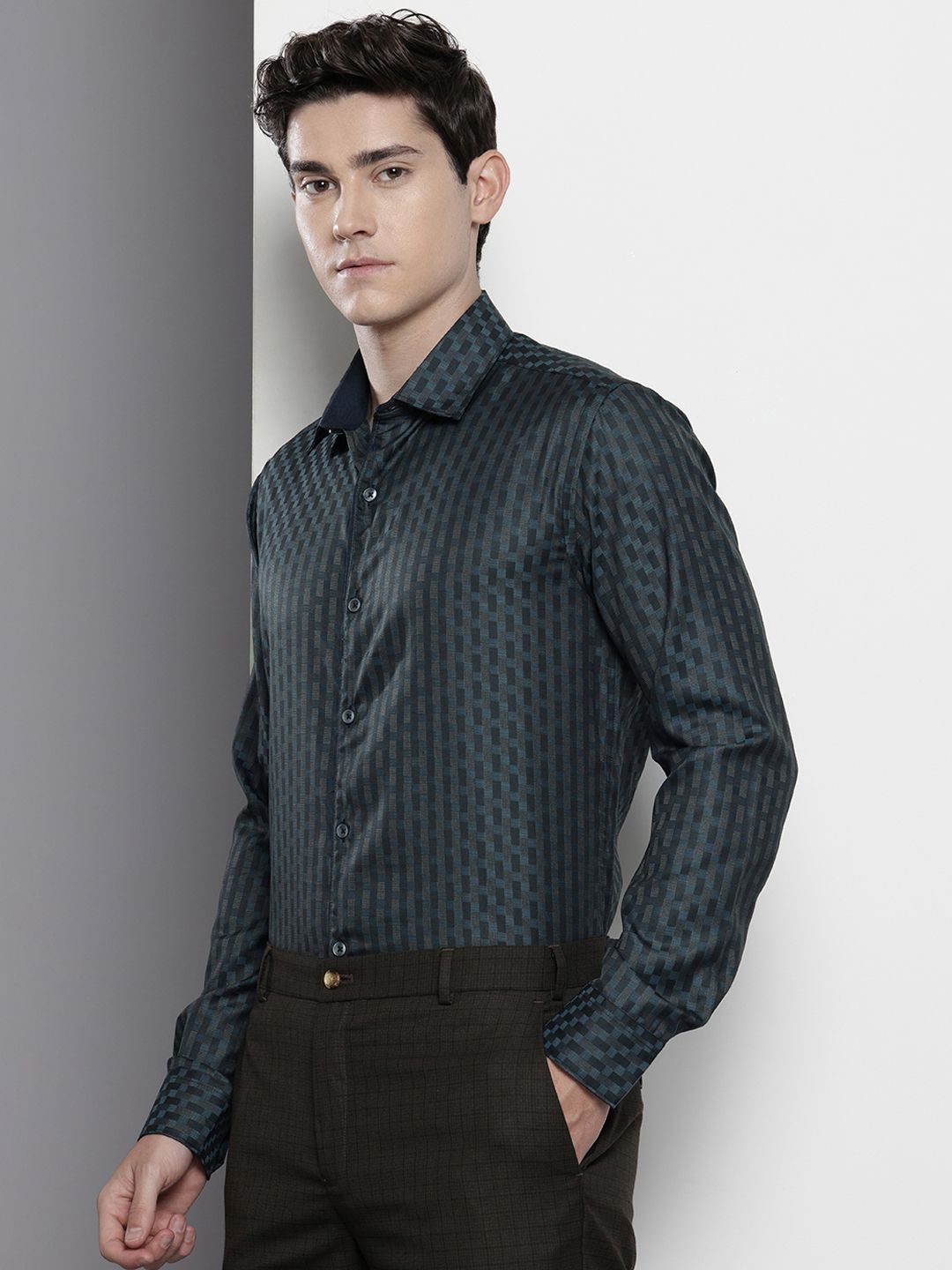 The Indian Garage Co. X Luxe Slim Fit Checked Formal Shirt