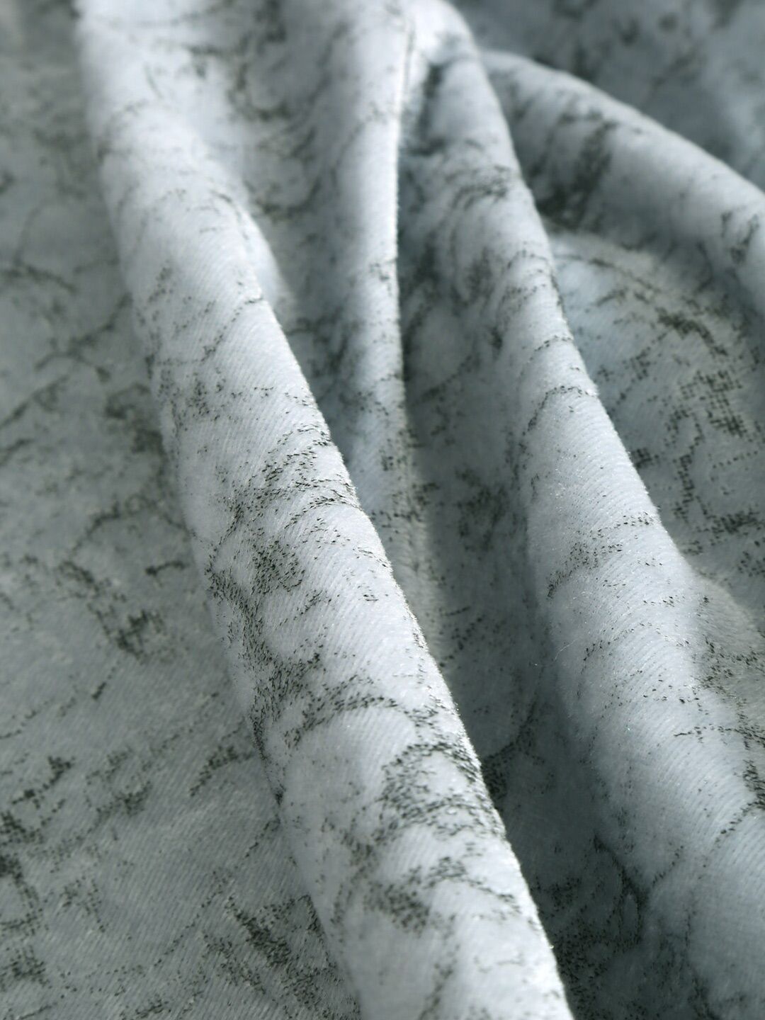Cortina Grey Set of 2 Abstract Room Darkening Velvet Door Curtains